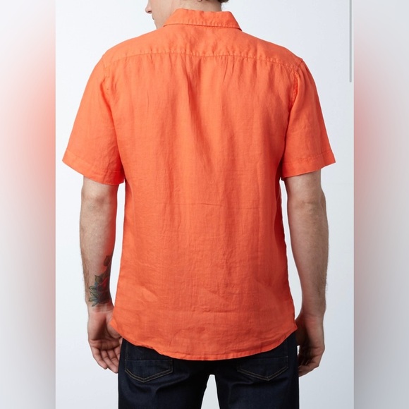 Natural Blue By Visitor Linen button up shirt papaya - Picture 2 of 7